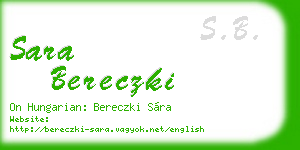 sara bereczki business card
